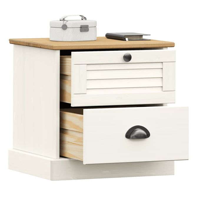 Bedside Cabinet VIGO White 42x35x42 cm Solid Wood Pine