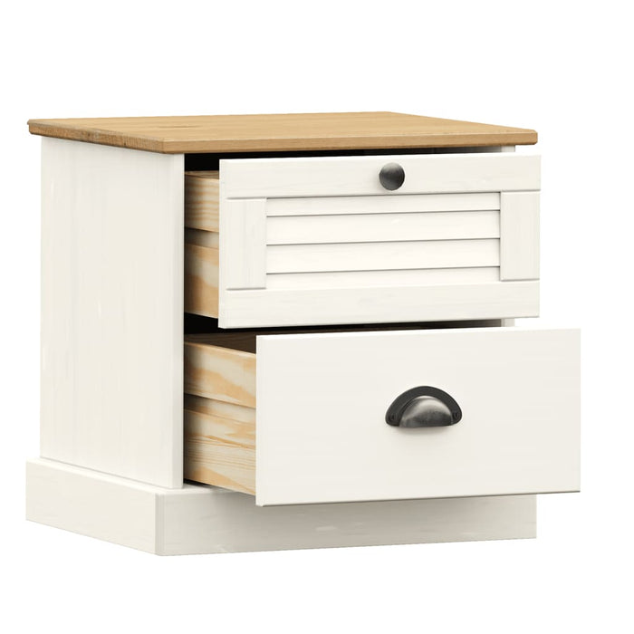 Bedside Cabinet VIGO White 42x35x42 cm Solid Wood Pine