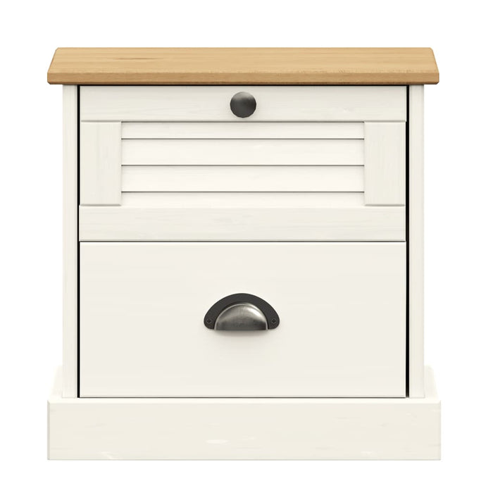 Bedside Cabinet VIGO White 42x35x42 cm Solid Wood Pine