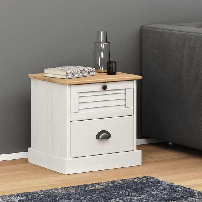 Bedside Cabinet VIGO White 42x35x42 cm Solid Wood Pine