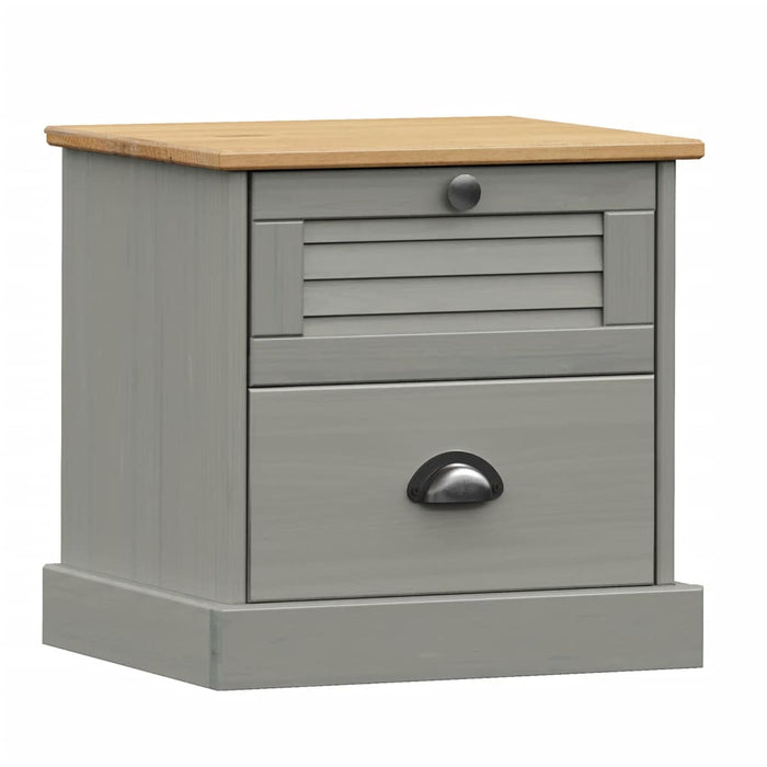 Bedside Cabinet VIGO Grey 42x35x42 cm Solid Wood Pine