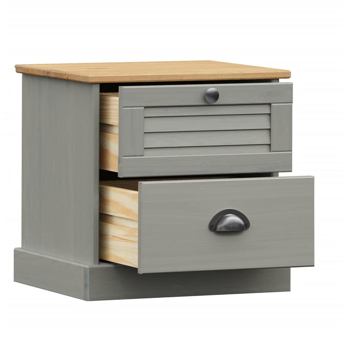 Bedside Cabinet VIGO Grey 42x35x42 cm Solid Wood Pine