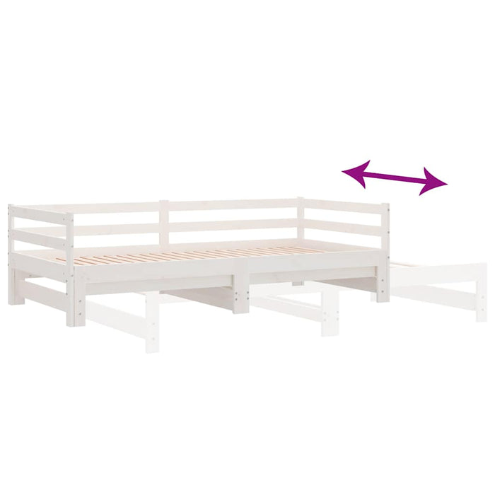 Pull-out Day Bed without Mattress White 2x(90x190) cm