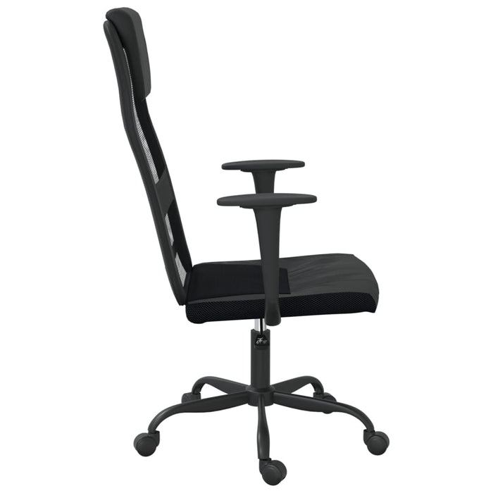 Office Chair Black Mesh Fabric and Faux Leather