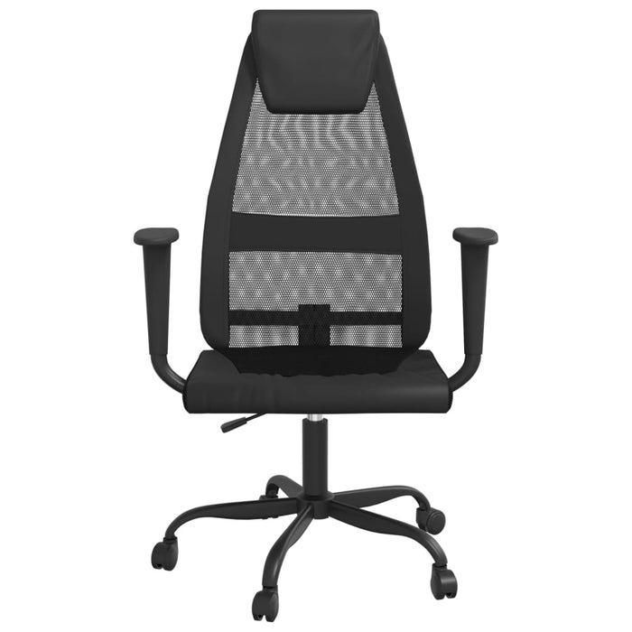 Office Chair Black Mesh Fabric and Faux Leather