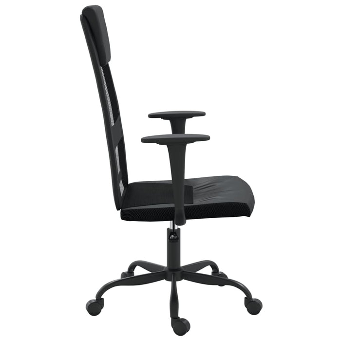 Office Chair Black Mesh Fabric and Faux Leather