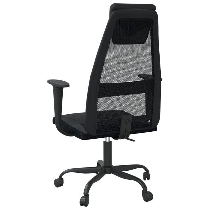 Office Chair Black Mesh Fabric and Faux Leather