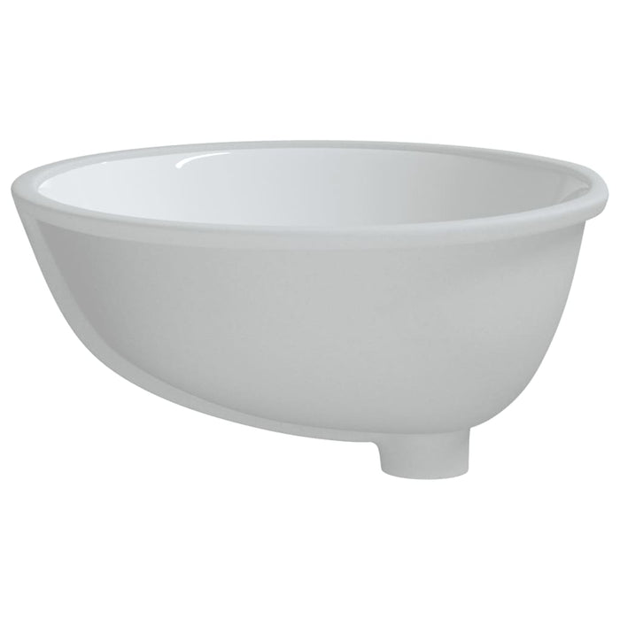 Bathroom Sink White 49x40.5x21 cm Oval Ceramic