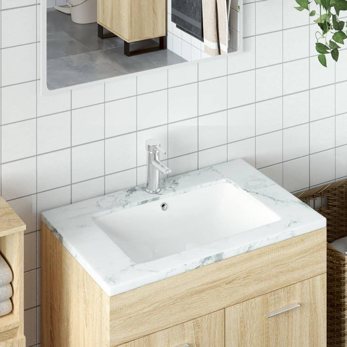 Bathroom Sink White 60x40x21 cm Rectangular Ceramic