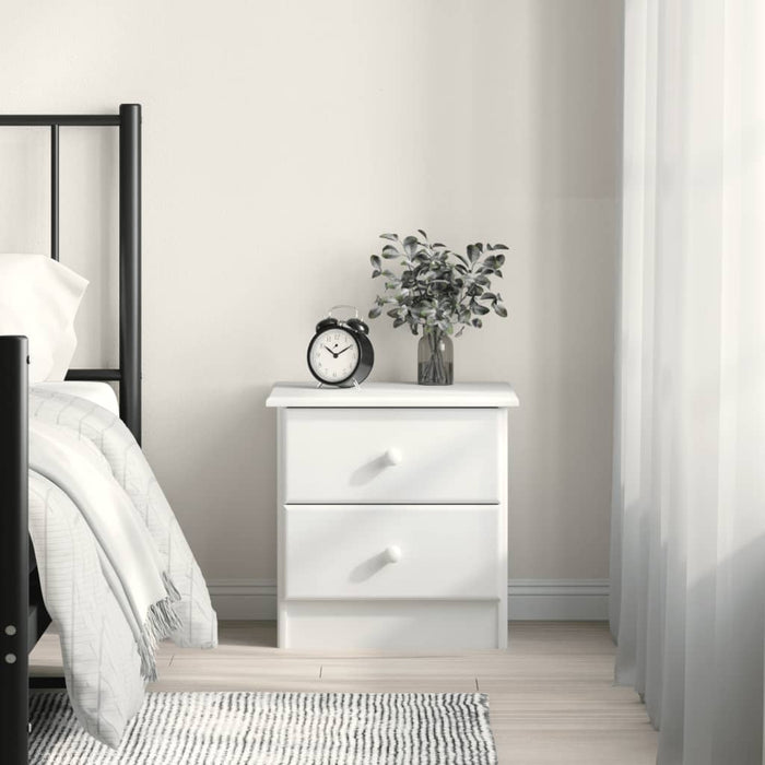 Bedside Cabinet ALTA White 41x35x41 cm Solid Wood Pine