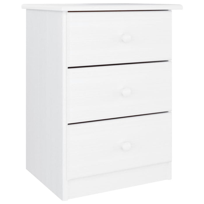 Bedside Cabinet ALTA White 41x35x55.5 cm Solid Wood Pine