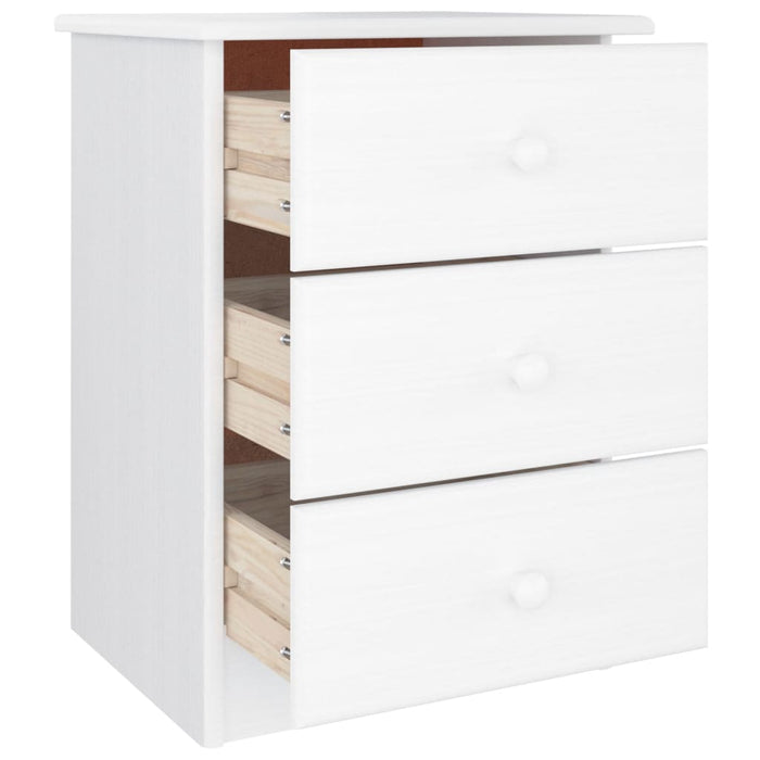 Bedside Cabinet ALTA White 41x35x55.5 cm Solid Wood Pine