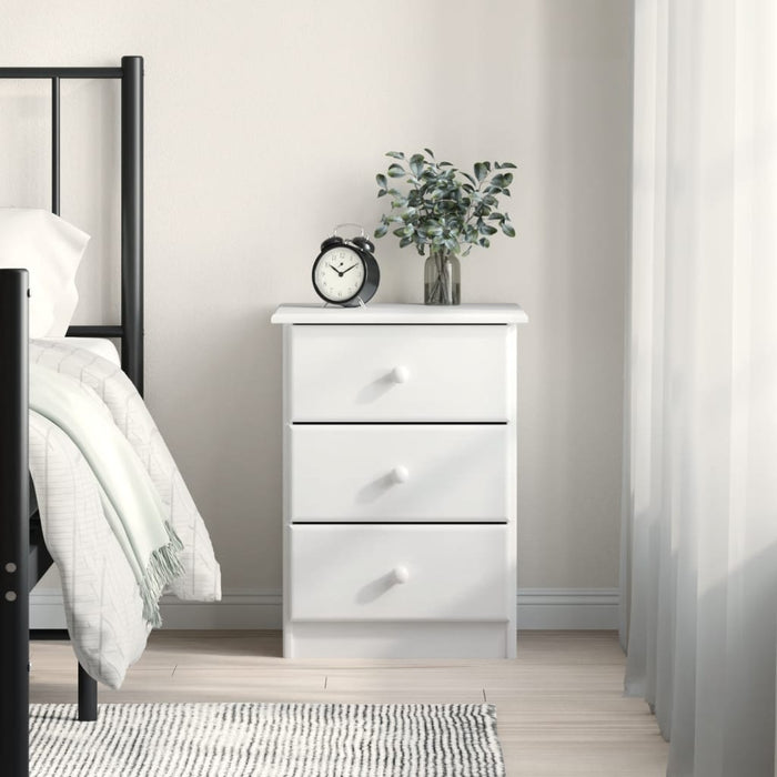 Bedside Cabinet ALTA White 41x35x55.5 cm Solid Wood Pine