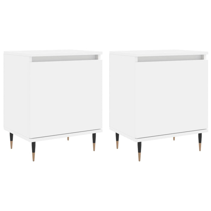 Bedside Cabinets 2 pcs White 40x30x50 cm Engineered Wood