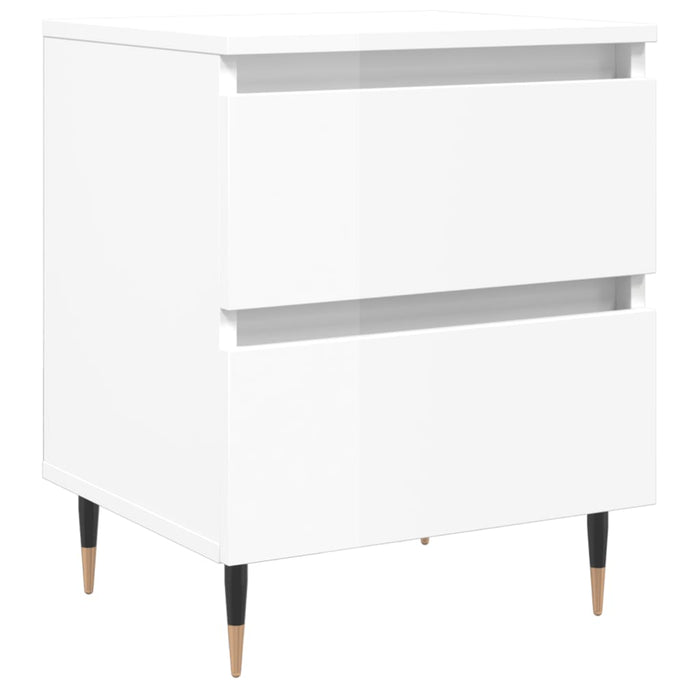 Bedside Cabinets 2 pcs High Gloss White 40x35x50 cm Engineered Wood