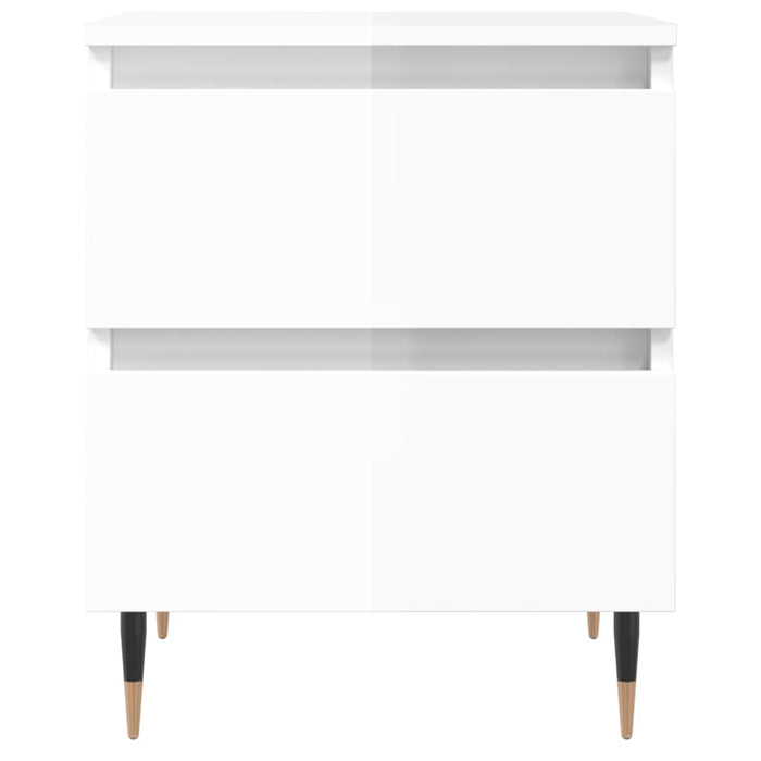 Bedside Cabinets 2 pcs High Gloss White 40x35x50 cm Engineered Wood