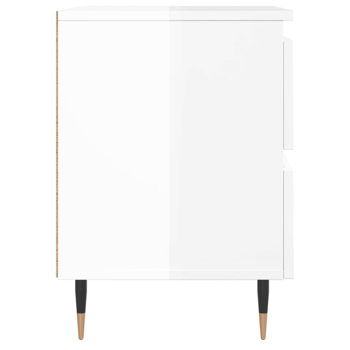 Bedside Cabinets 2 pcs High Gloss White 40x35x50 cm Engineered Wood