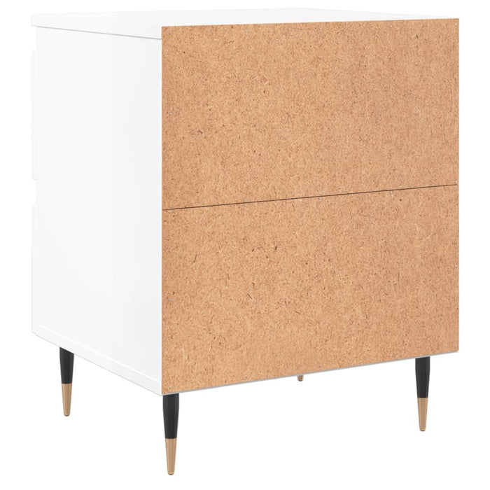 Bedside Cabinets 2 pcs High Gloss White 40x35x50 cm Engineered Wood