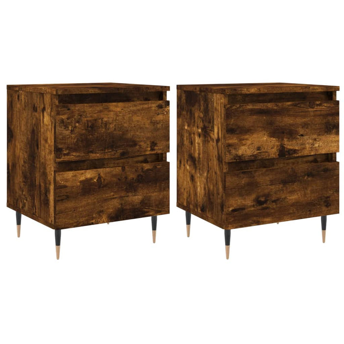 Bedside Cabinets 2 pcs Smoked Oak 40x35x50 cm Engineered Wood