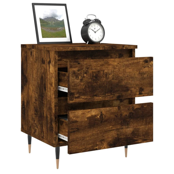 Bedside Cabinets 2 pcs Smoked Oak 40x35x50 cm Engineered Wood