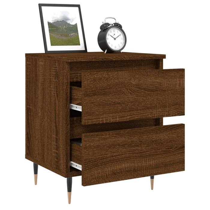 Bedside Cabinet Brown Oak 40x35x50 cm Engineered Wood