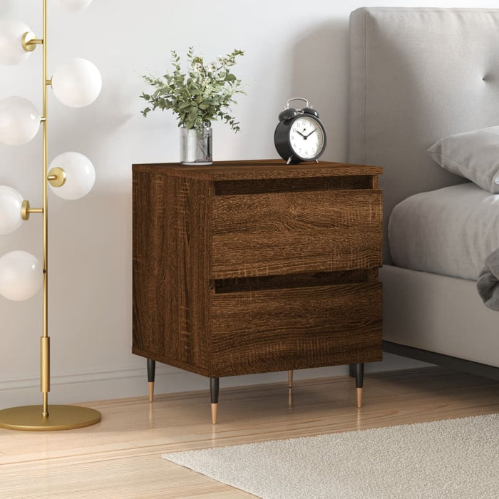 Bedside Cabinet Brown Oak 40x35x50 cm Engineered Wood