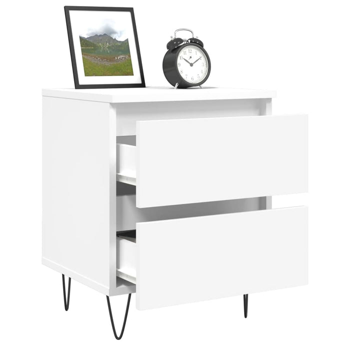 Bedside Cabinet White 40x35x50 cm Engineered Wood