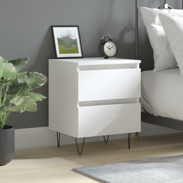 Bedside Cabinet White 40x35x50 cm Engineered Wood