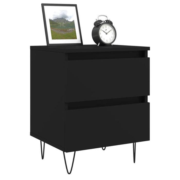 Bedside Cabinet Black 40x35x50 cm Engineered Wood