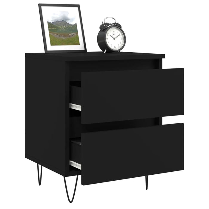 Bedside Cabinet Black 40x35x50 cm Engineered Wood