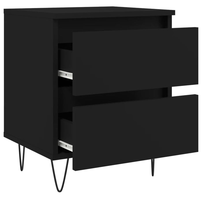 Bedside Cabinet Black 40x35x50 cm Engineered Wood