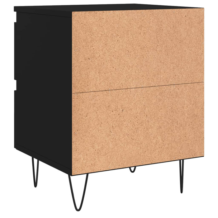 Bedside Cabinet Black 40x35x50 cm Engineered Wood