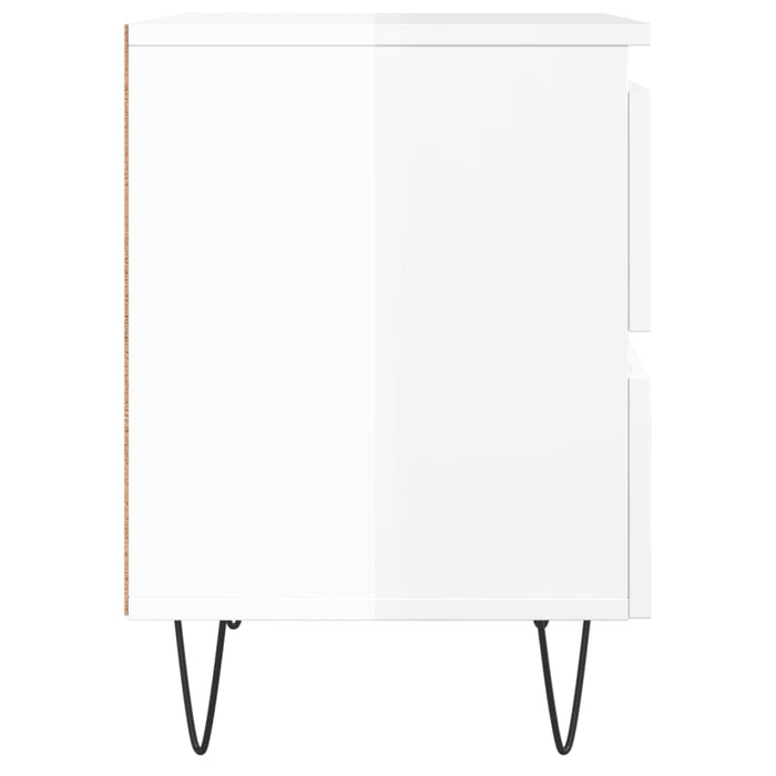 Bedside Cabinet High Gloss White 40x35x50 cm Engineered Wood