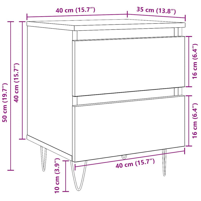 Bedside Cabinet Sonoma Oak 40x35x50 cm Engineered Wood