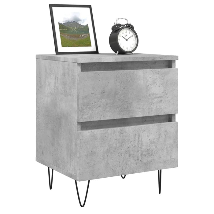 Bedside Cabinet Concrete Grey 40x35x50 cm Engineered Wood