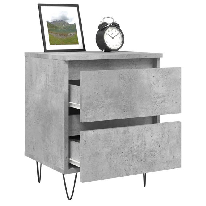 Bedside Cabinet Concrete Grey 40x35x50 cm Engineered Wood