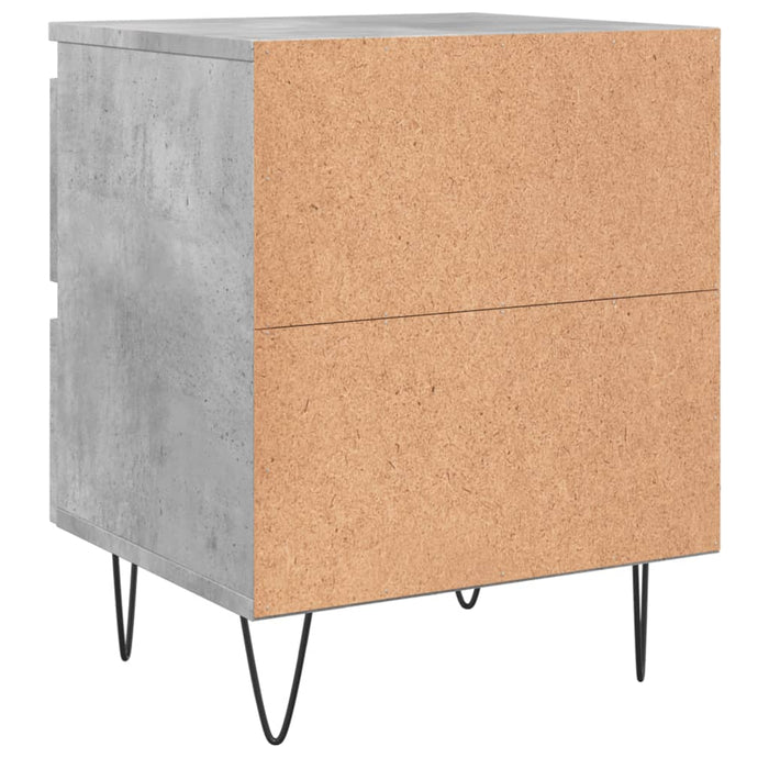 Bedside Cabinet Concrete Grey 40x35x50 cm Engineered Wood