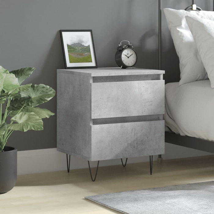 Bedside Cabinet Concrete Grey 40x35x50 cm Engineered Wood