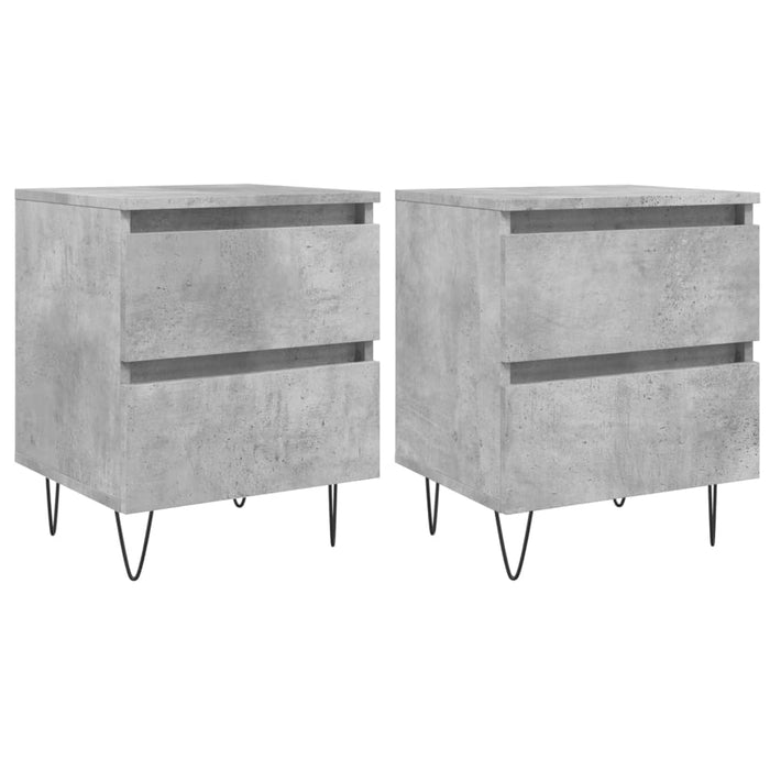 Bedside Cabinets 2 pcs Concrete Grey 40x35x50 cm Engineered Wood