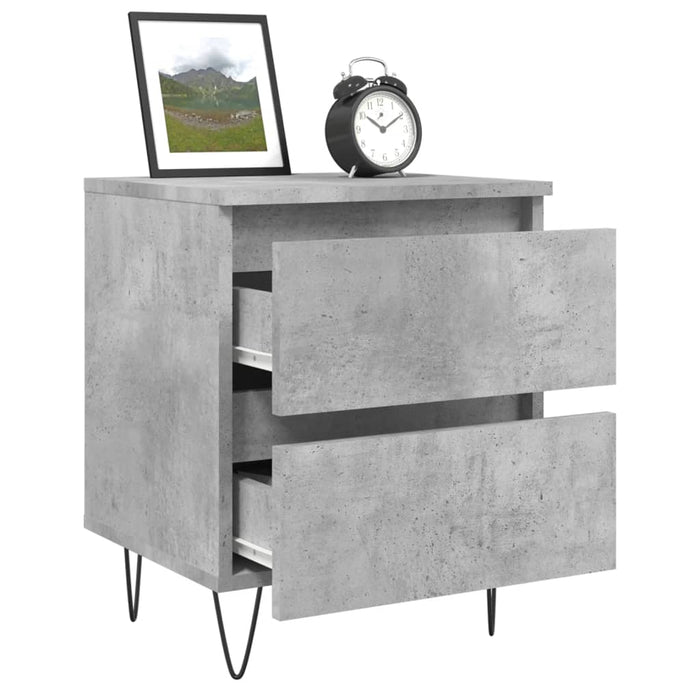 Bedside Cabinets 2 pcs Concrete Grey 40x35x50 cm Engineered Wood