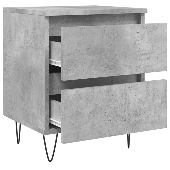 Bedside Cabinets 2 pcs Concrete Grey 40x35x50 cm Engineered Wood