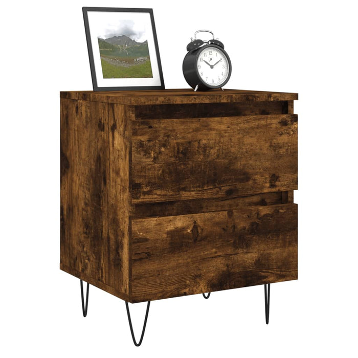 Bedside Cabinet Smoked Oak 40x35x50 cm Engineered Wood