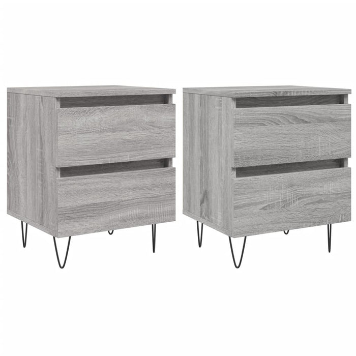 Bedside Cabinets 2 pcs Grey Sonoma 40x35x50 cm Engineered Wood