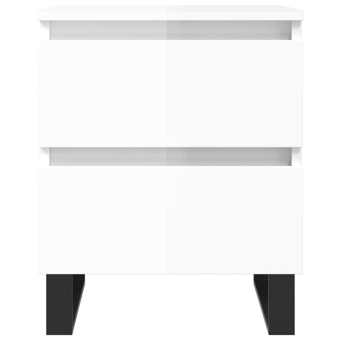 Bedside Cabinets 2 pcs High Gloss White 40x35x50 cm Engineered Wood