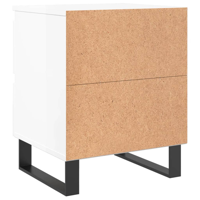 Bedside Cabinets 2 pcs High Gloss White 40x35x50 cm Engineered Wood