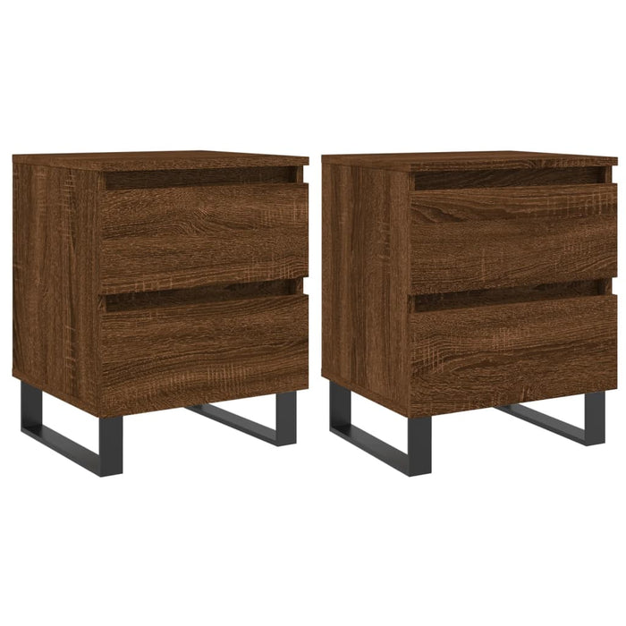 Bedside Cabinets 2 pcs Brown Oak 40x35x50 cm Engineered Wood