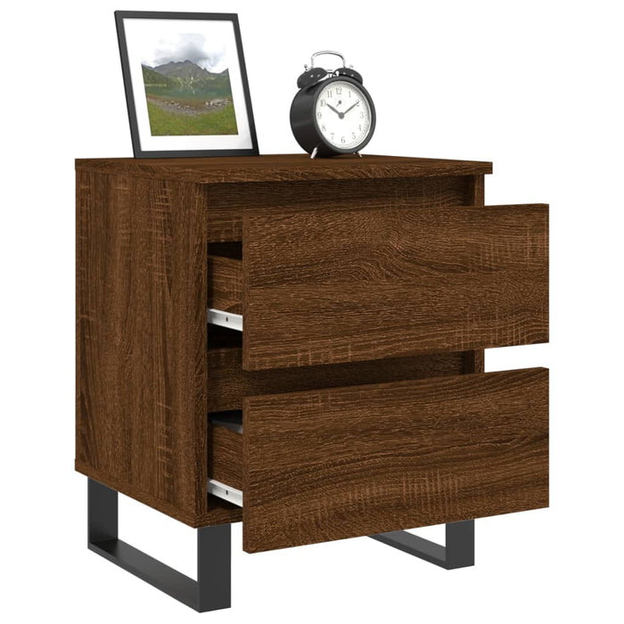 Bedside Cabinets 2 pcs Brown Oak 40x35x50 cm Engineered Wood