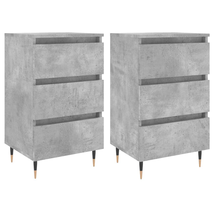 Bedside Cabinets 2 pcs Concrete Grey 40x35x69 cm Engineered Wood