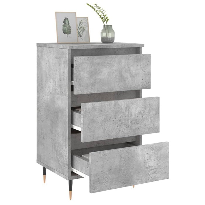 Bedside Cabinets 2 pcs Concrete Grey 40x35x69 cm Engineered Wood