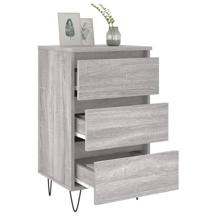 Bedside Cabinet Grey Sonoma 40x35x69 cm Engineered Wood